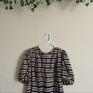 nwt gingam brown h&m dress